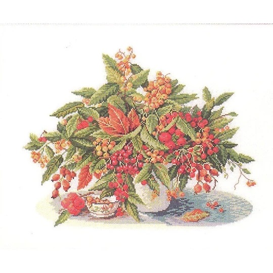 Image 1 of Eva Rosenstand Vase of Berries - Aida Cross Stitch Kit