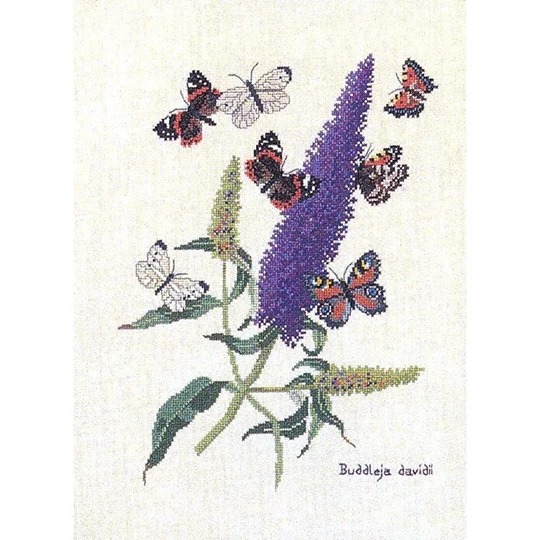Image 1 of Eva Rosenstand Buddleia and Butterflies Cross Stitch Kit