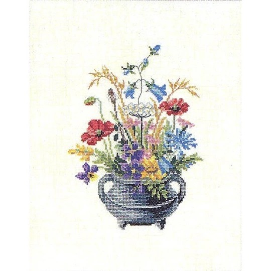 Image 1 of Eva Rosenstand Floral Urn Cross Stitch Kit