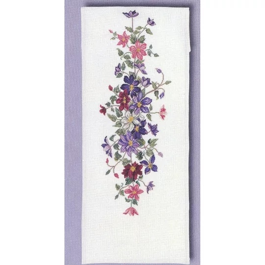 Image 1 of Eva Rosenstand Pink and Lilac Table Runner Cross Stitch Kit