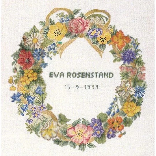 Image 1 of Eva Rosenstand Floral Wreath Cross Stitch Kit