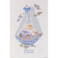 Image of Eva Rosenstand Blue Baby Crib Birth Record Birth Sampler Cross Stitch Kit