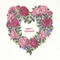 Image of Eva Rosenstand Rose Wedding Wreath Cross Stitch Kit