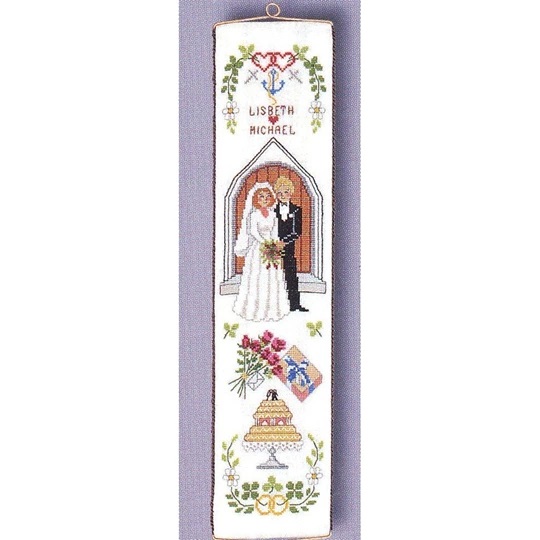 Image 1 of Eva Rosenstand Wedding Bellpull Wedding Sampler Cross Stitch Kit