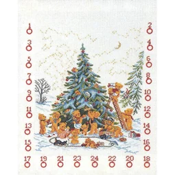 Eva Rosenstand Teddy Tree Advent Calendar Christmas Cross Stitch Kit
