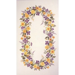 Eva Rosenstand Yellow and Purple Garland Tablecloth Cross Stitch Kit