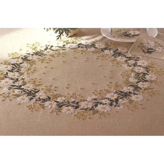 Image 1 of Eva Rosenstand Daisy Circle Tablecloth Cross Stitch Kit