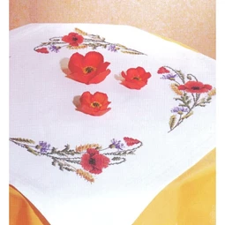 Royal Paris Poppies Tablecloth Cross Stitch Kit