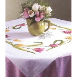 Royal Paris Tulips Tablecloth Cross Stitch Kit