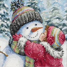 Dimensions Kiss for a Snowman Christmas Cross Stitch Kit