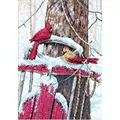 Image of Dimensions Cardinals on a Sled Christmas Cross Stitch Kit
