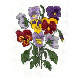 Sarah May Pansies Cross Stitch Kit