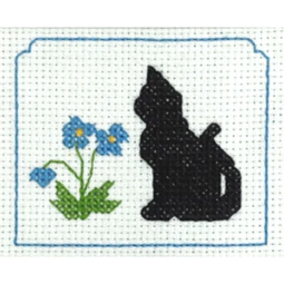 Sarah May Black Cat and Flowers Cross Stitch Kit