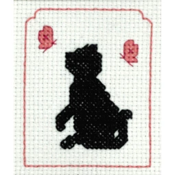 Sarah May Black Cat and Butterflies Cross Stitch Kit