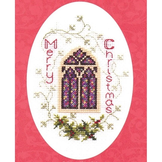 Image 1 of Derwentwater Designs Stained Glass Window Christmas Cross Stitch Kit