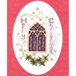 Derwentwater Designs Stained Glass Window Christmas Card Making Christmas Cross Stitch Kit