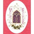 Image of Derwentwater Designs Stained Glass Window Christmas Card Making Christmas Cross Stitch Kit