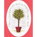 Image of Derwentwater Designs Holly Tree Christmas Card Making Christmas Cross Stitch Kit