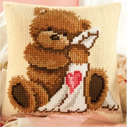 Popcorn Bear with Blanket Cross Stitch Kit