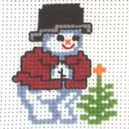 Permin Snowman and Tree Christmas Cross Stitch Kit
