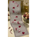Image of Permin Stocking and Hearts Runner Christmas Cross Stitch Kit