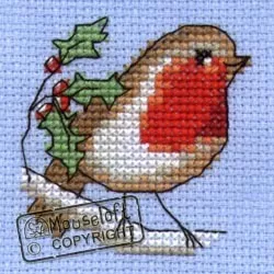 Mouseloft Robin Christmas Card Making Christmas Cross Stitch Kit