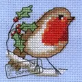 Image of Mouseloft Robin Christmas Card Making Christmas Cross Stitch Kit