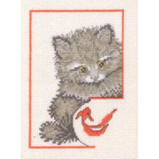 Image 1 of Permin Mischievous Pussycat 1 Cross Stitch Kit