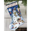 Image of Dimensions Snowman and Friends Stocking Christmas Cross Stitch Kit