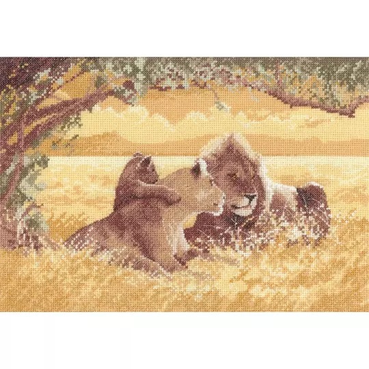 Image 1 of Heritage Lions - Aida Cross Stitch Kit