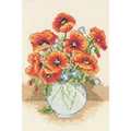Image of Anchor Poppy Vase Cross Stitch Kit