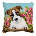 Image of Anchor Sweet Puppy Cushion Cross Stitch Kit