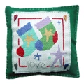 Image of Stitching Shed Stockings Cushion Christmas Cross Stitch Kit