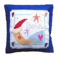 Image of Stitching Shed Believe Cushion Christmas Cross Stitch Kit
