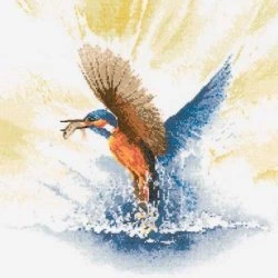 Heritage Kingfisher in Flight - Aida Cross Stitch Kit