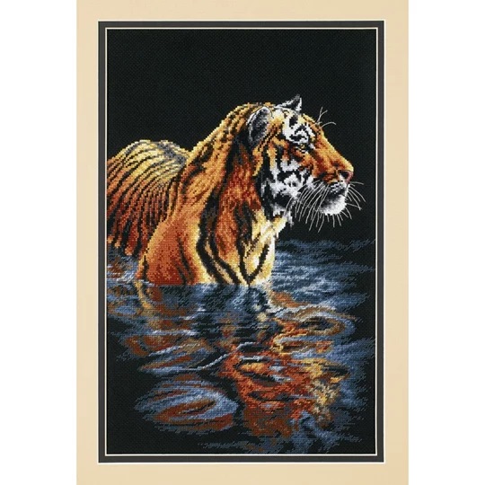 Image 1 of Dimensions Tiger Chilling Out Cross Stitch Kit