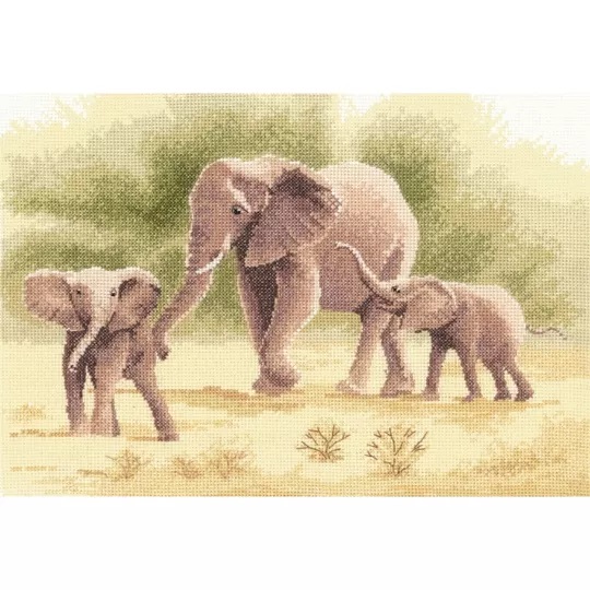 Image 1 of Heritage Elephants - Aida Cross Stitch Kit