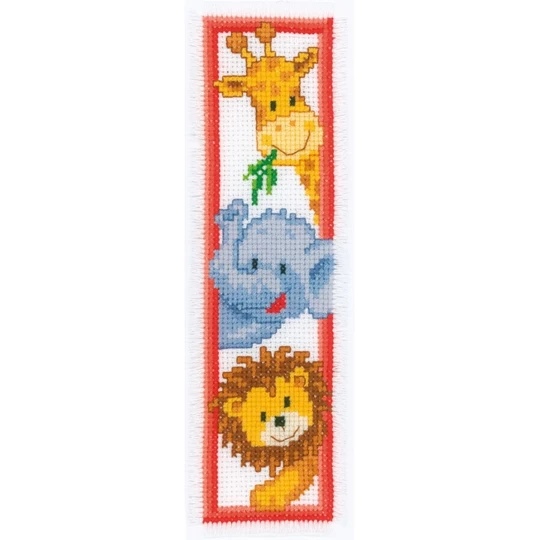 Image 1 of Vervaco Zoo Animals Bookmark Cross Stitch Kit