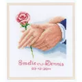 Image of Vervaco Hands and Rose Wedding Sampler Cross Stitch Kit