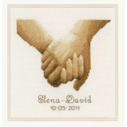 Vervaco Holding Hands Wedding Sampler Cross Stitch Kit