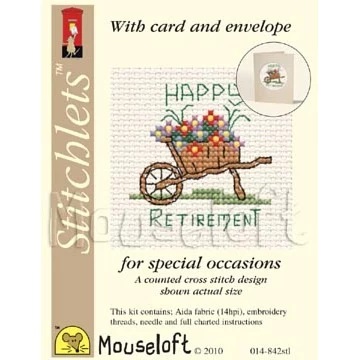 Image 1 of Mouseloft Happy Retirement Cross Stitch Kit