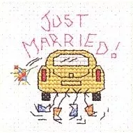 Mouseloft Just Married Wedding Sampler Cross Stitch Kit