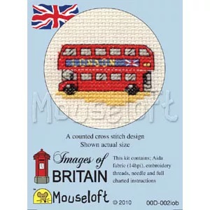 Image 1 of Mouseloft London Bus Cross Stitch Kit