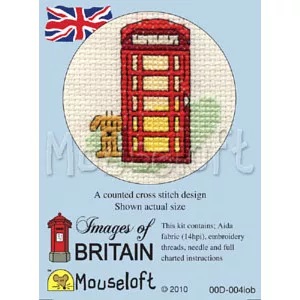 Image 1 of Mouseloft Red Telephone Box Cross Stitch Kit