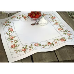 Anchor Roses Tablecloth Cross Stitch Kit