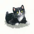 Image of Heritage Black and White Kitten - Aida Cross Stitch