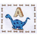 Image of Little Star Stitches Blue Dino Initial Cross Stitch Kit