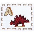Image of Little Star Stitches Red Dino Initial Cross Stitch Kit