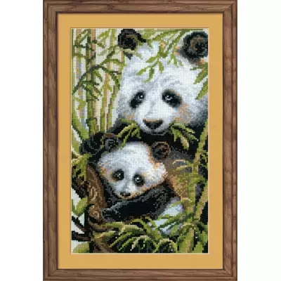Image 1 of RIOLIS Panda with Young Cross Stitch Kit