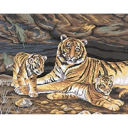 DMC Tiger Family Tapestry Canvas